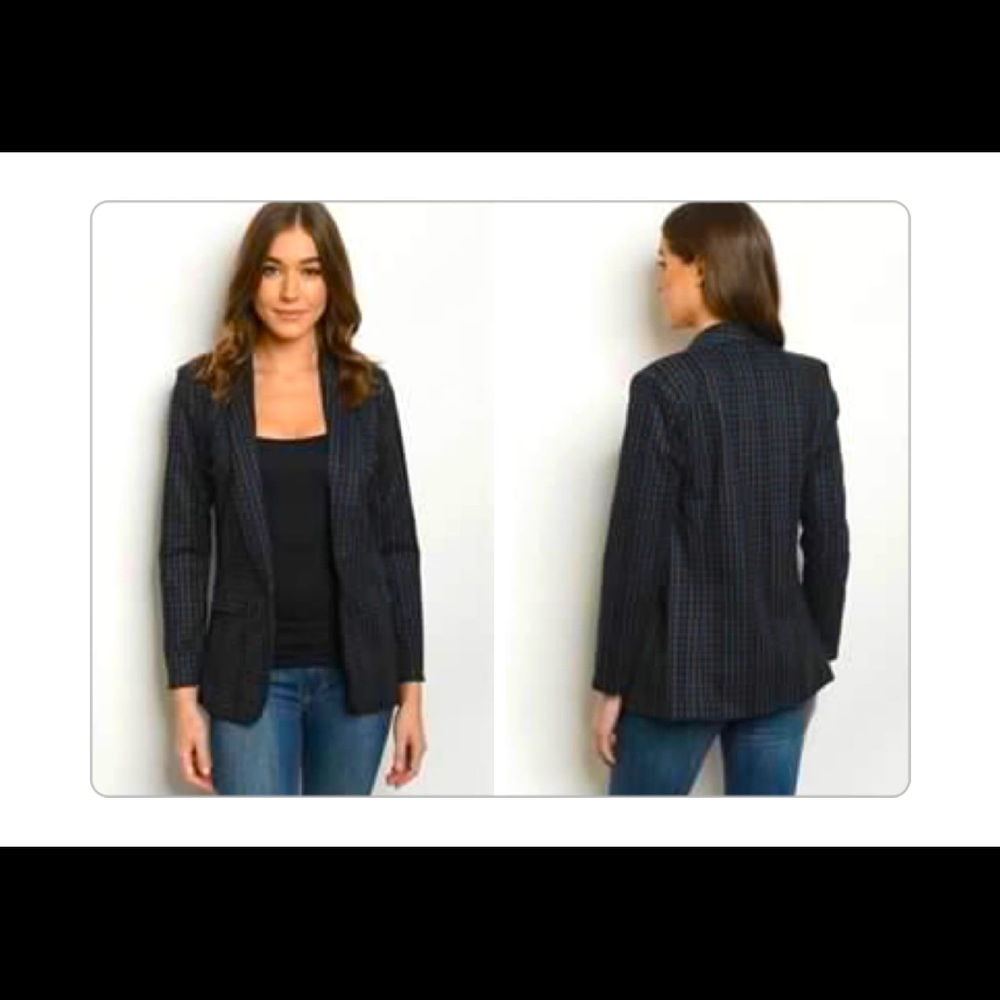 Navy Checkered Blazer